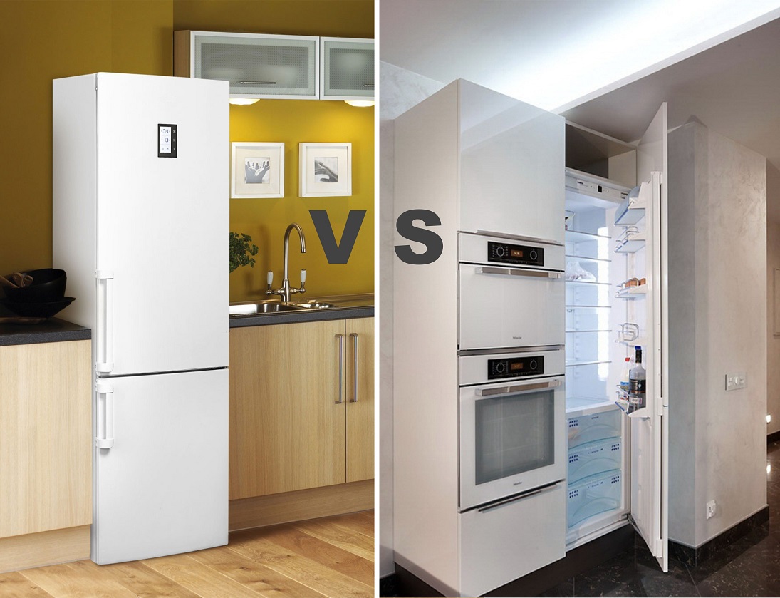Встроенный холодильник в кухонный гарнитур + фото