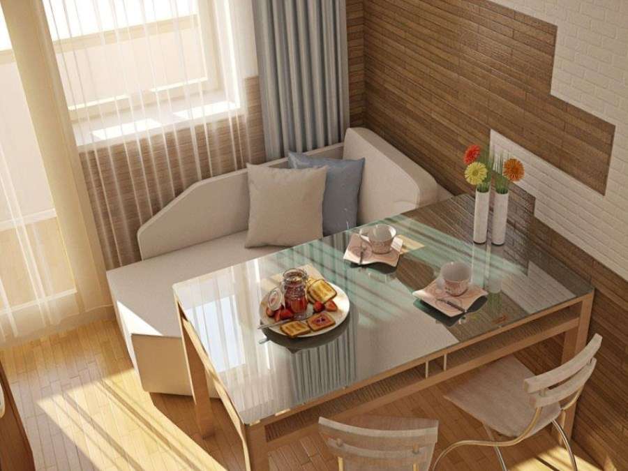 Варианты дизайна кухонь-гостиных 9 кв. м с диванами
