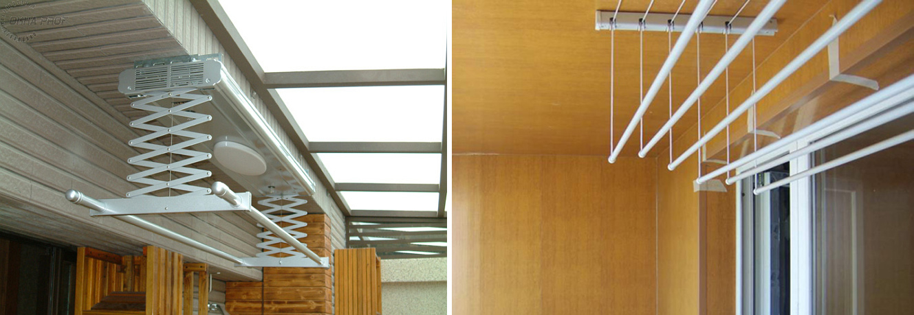 Виды сушилок для балкона: фото настенных и напольных, потолочных и электрических сушек для белья