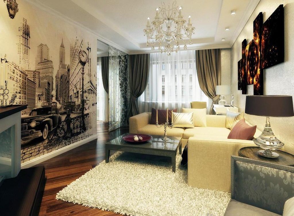 Гостиная в стиле современная классика (неоклассика) - варианты дизайна интерьера, в тч с камином + фото