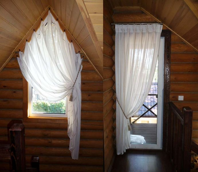 Шторы на дачу в деревянный дом на маленькие окна: оформление занавесками
 - 30 фото