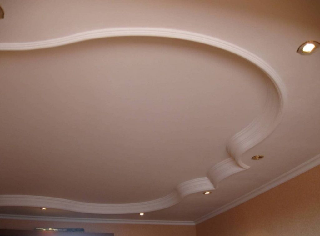 Варианты оформления потолка из гипсокартона в зале частного дома: 51 фото