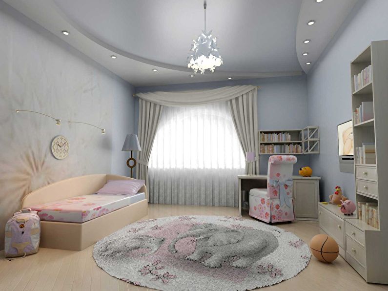 Как сделать потолок из гипсокартона в детской комнате фото для