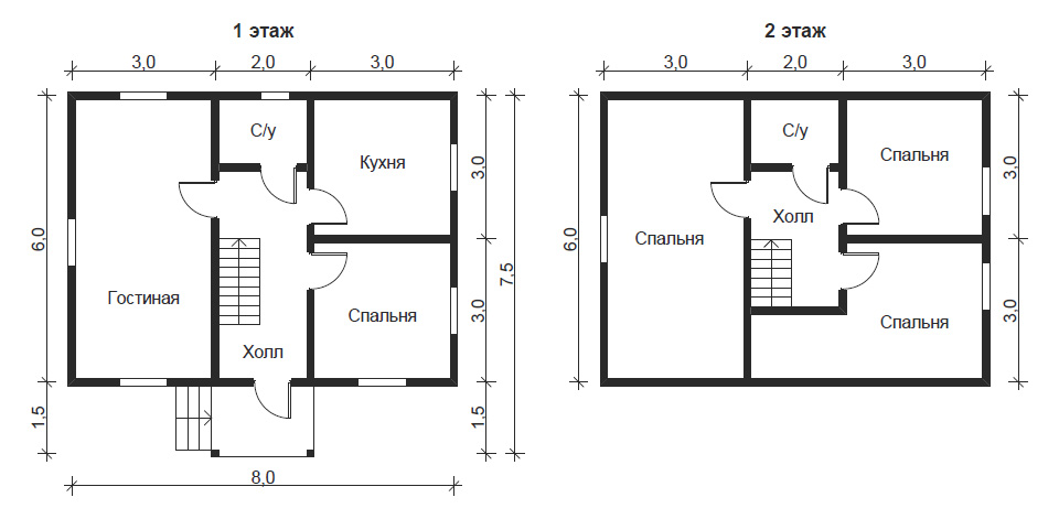 Проект дома 8x4