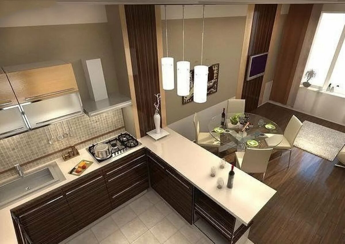 кухня гостиная дизайн 18кв прямоугольная