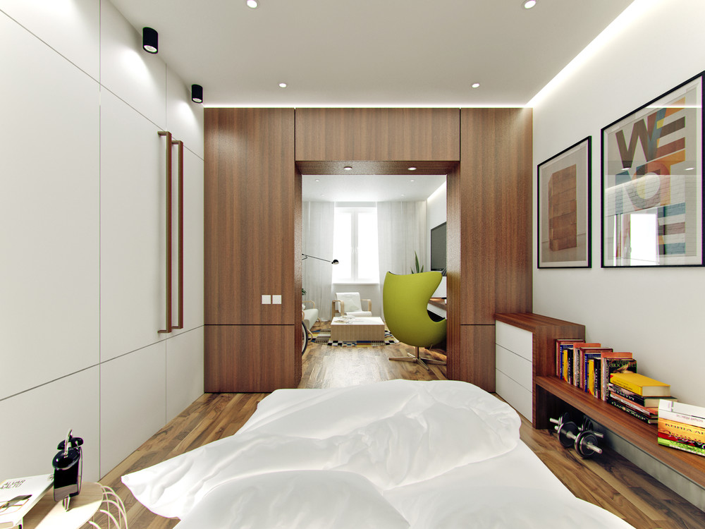 Современный дизайн интерьера комнаты площадью 12 кв м