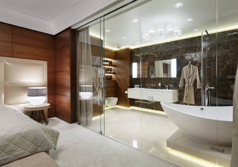 Ванная в спальне – дизайн спальни с санузлом, планировка спальни с ванной комнатой и гардеробной | houzz россия