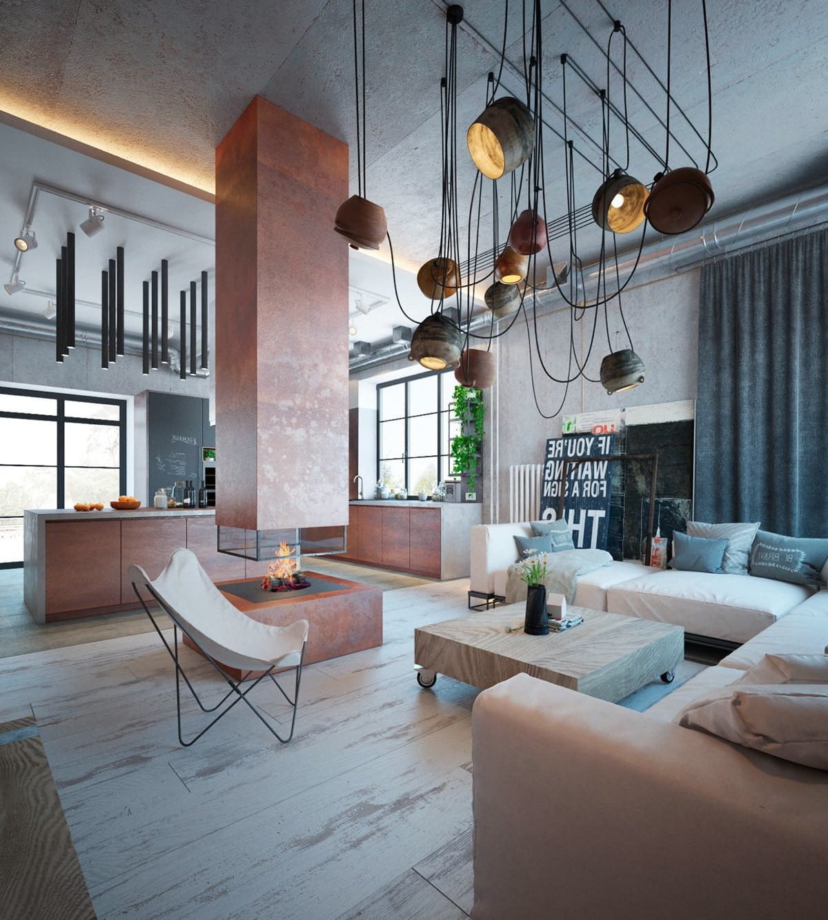 Индустриальный стиль в интерьере: квартира, дом, кухня | 300 фото