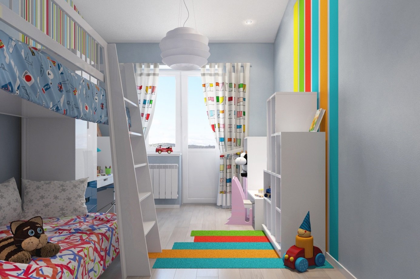 Дизайн комнаты для двух разнополых детей - 75 фото для создания интерьера