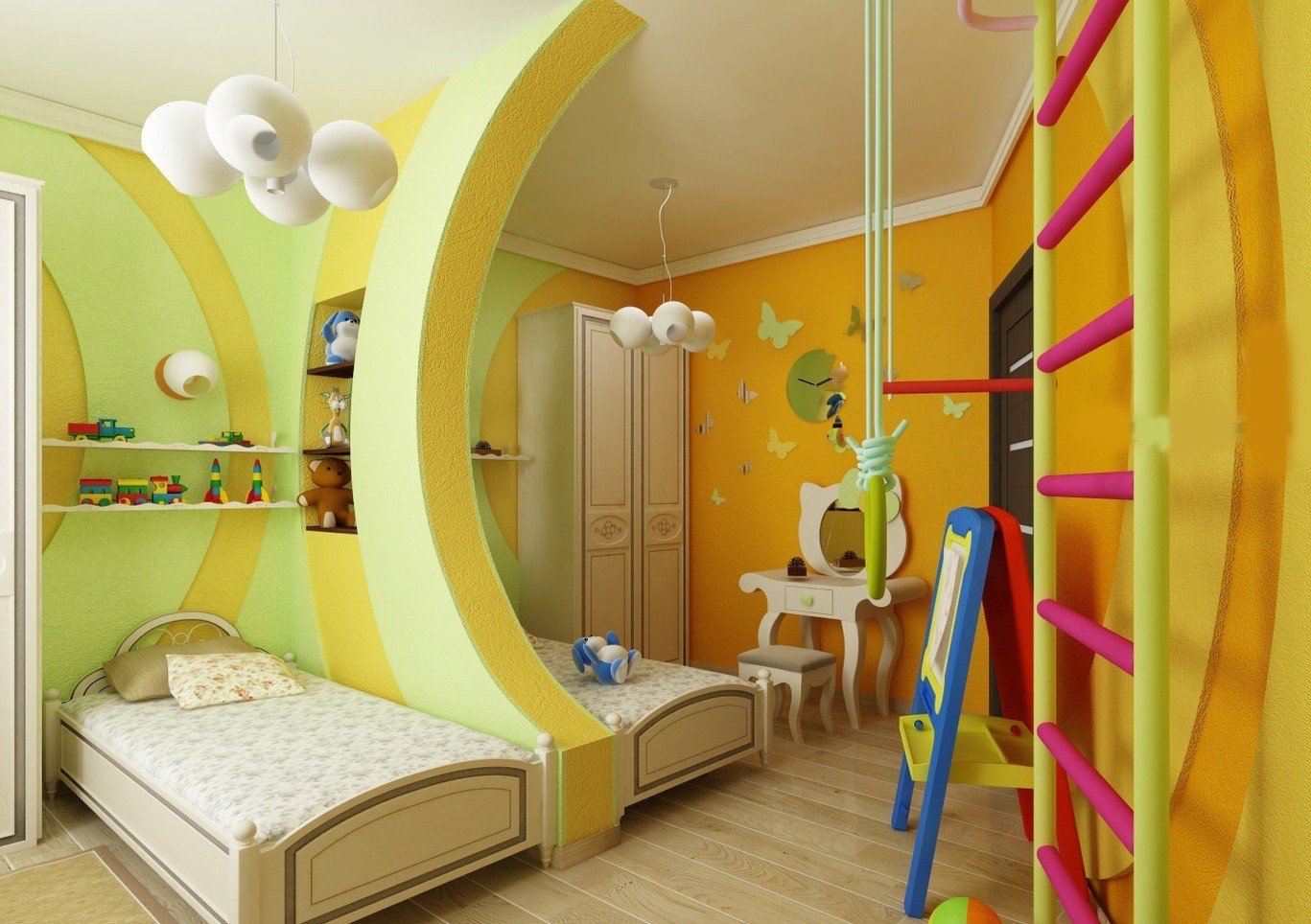 Детская комната для 2 разнополых детей: 55 фото, идеи дизайна