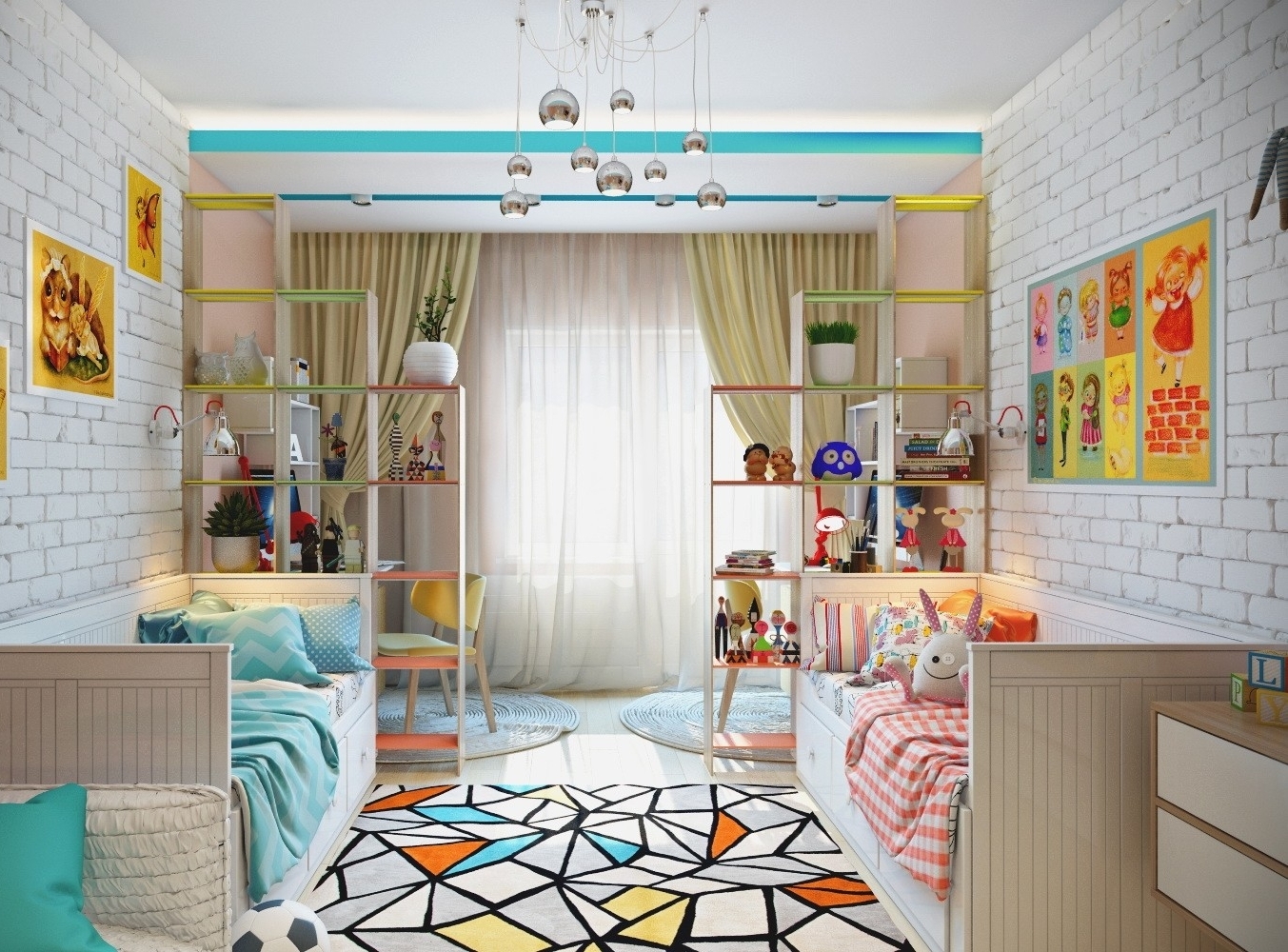 Детская комната икеа для двоих разнополых детей