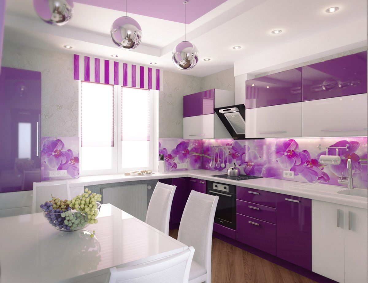 Кухня в фиолетовых тонах