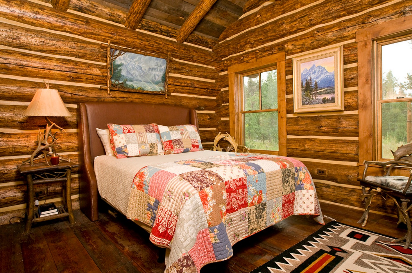 оформление спальни на даче в деревенском стиле