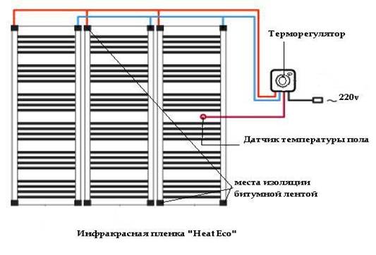 Схема соединения теплого пола электрического