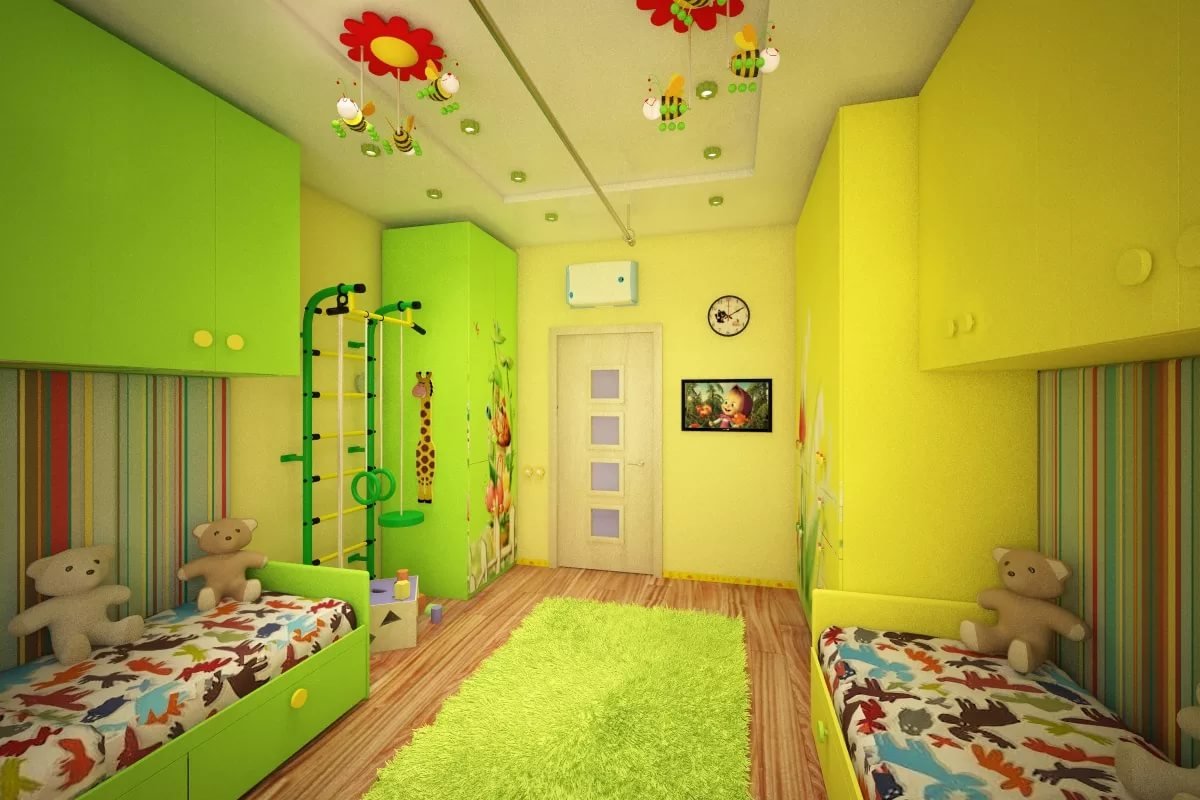 Интерьер комнаты для разнополых детей разного возраста фото