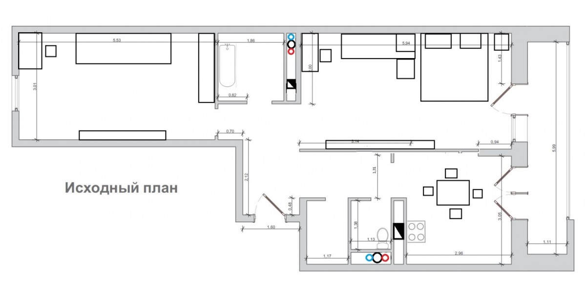 Дизайн проект распашонки двухкомнатной