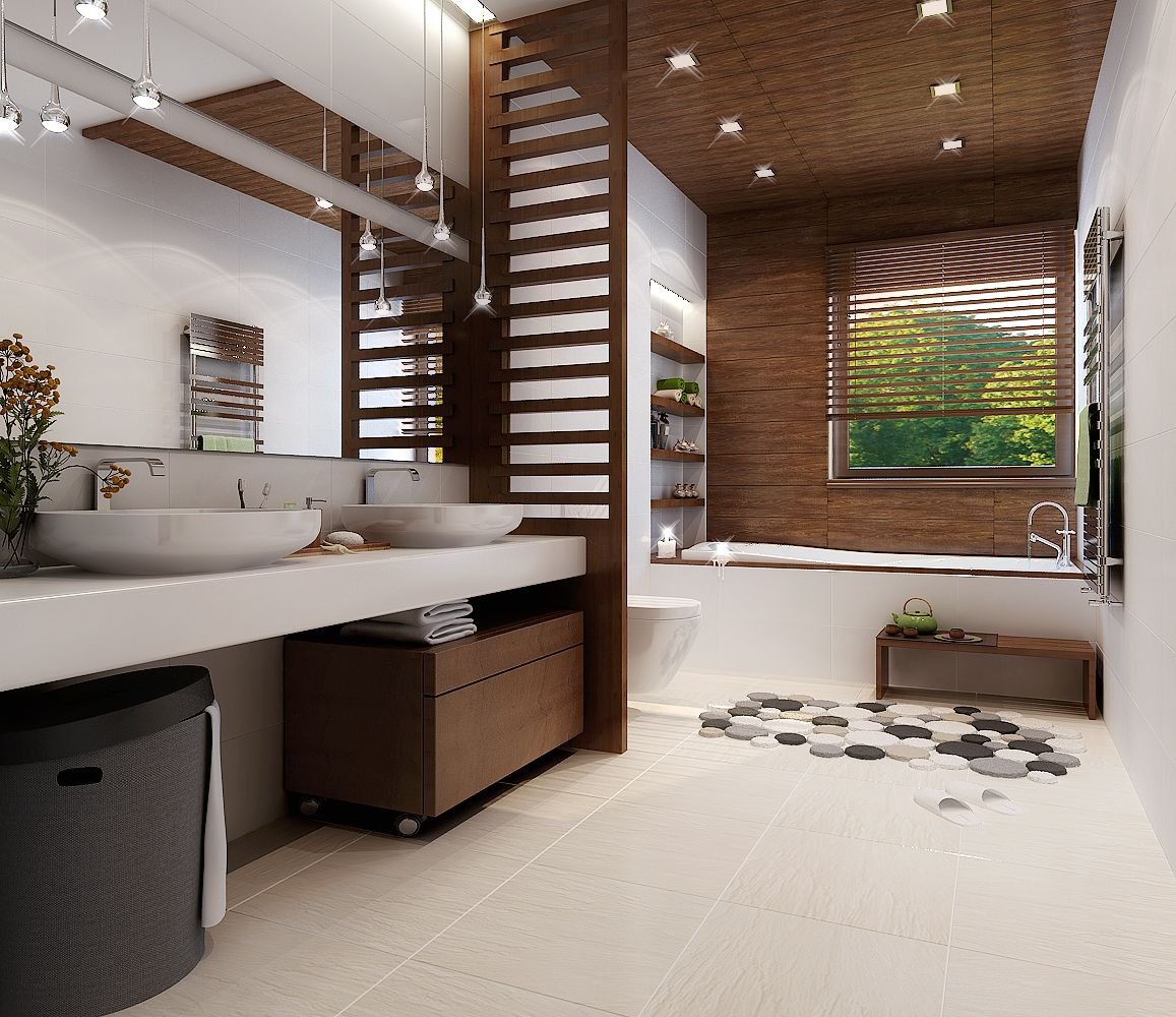 Дизайн ванной комнаты с туалетом в частном доме фото