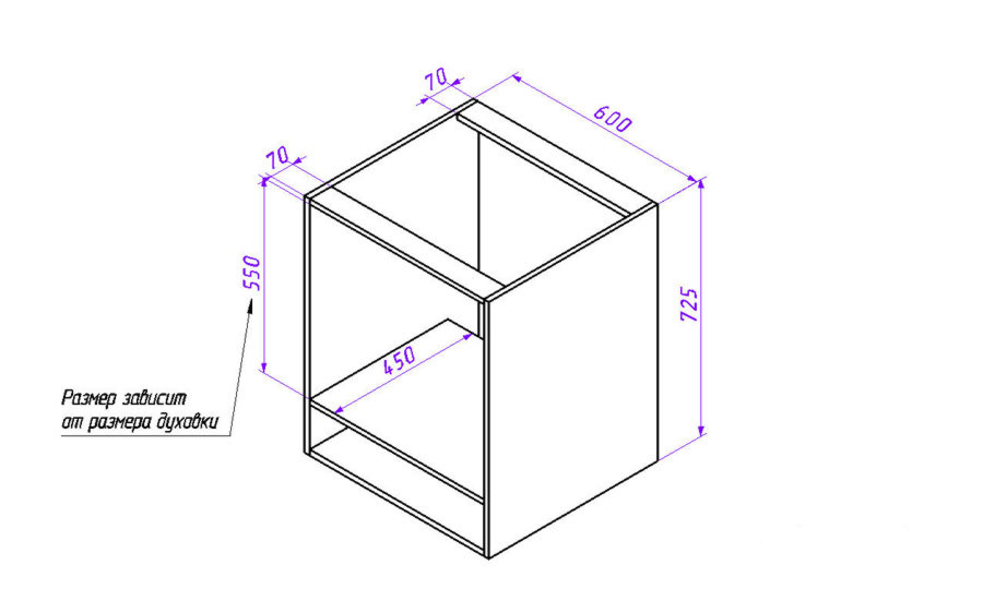 Духовой шкаф чертеж