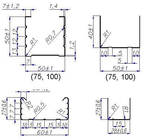 Размеры профиля для гипсокартона. Профиль стоечный Кнауф 50 чертеж. Стоечный профиль Кнауф чертеж. Профиль стоечный 50х50 Кнауф чертеж. Толщина профиля для гипсокартона Кнауф.
