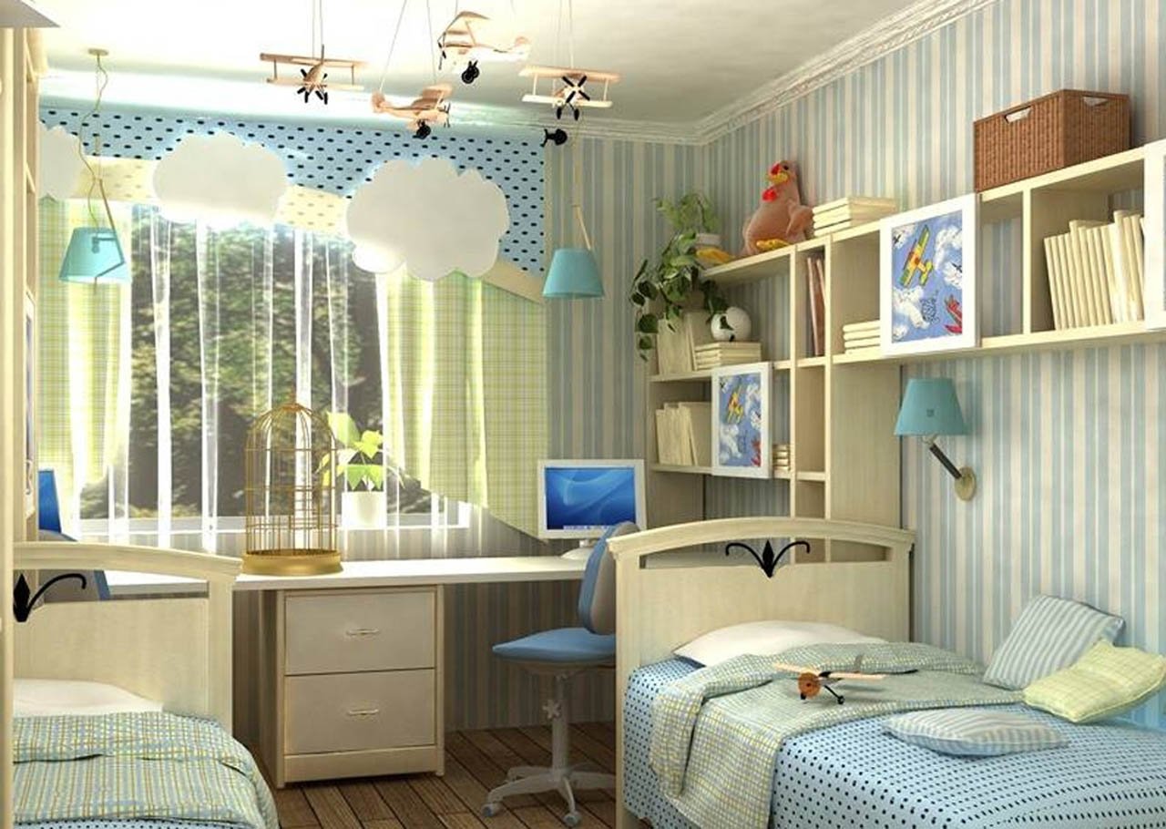 Детская комната для двоих детей: примеры ремонта, зонирование, фото в интерьере