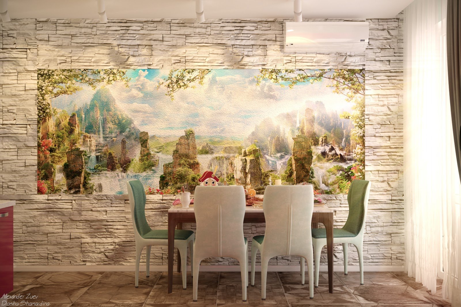 Фрески в интерьере - оформляем стены гостиной, кухни +62 фото