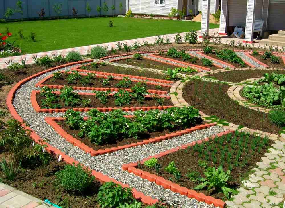 Дизайн огорода своими руками: оформление грядок в саду 75 фото