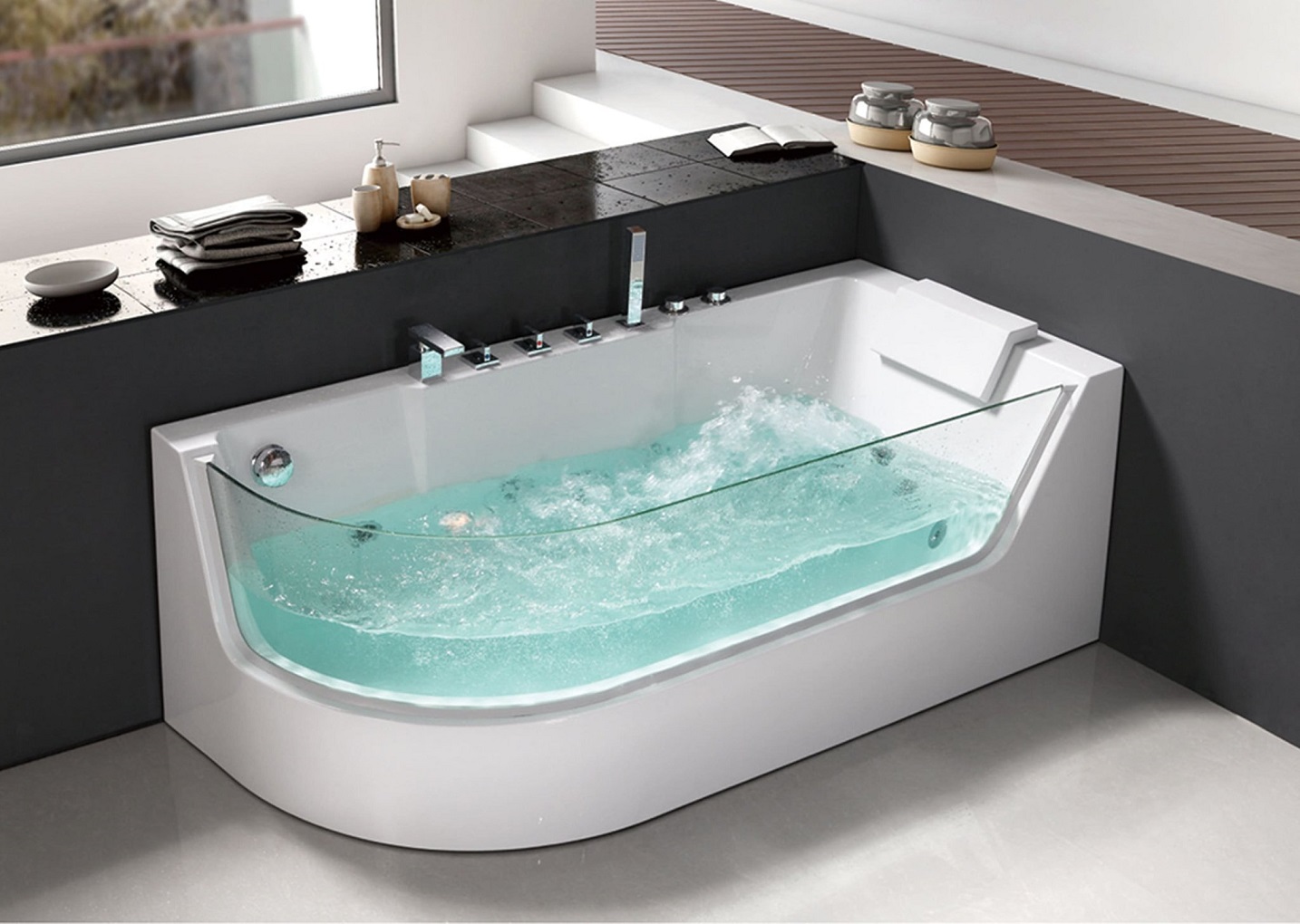 Гидромассажные ванны в интерьере ванной — какие бывают