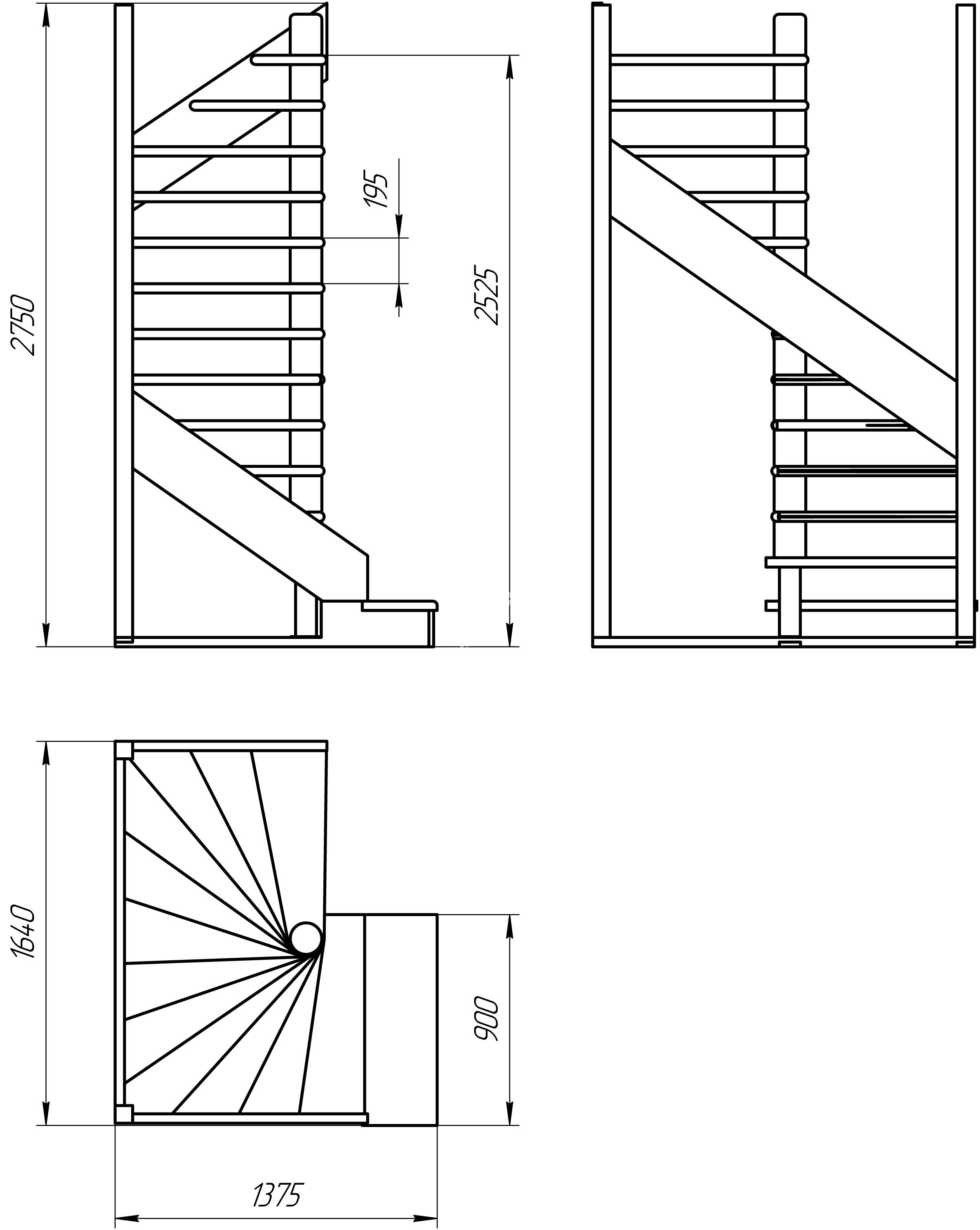 Винтовая лестница в доме на второй этаж: фото + чертежи