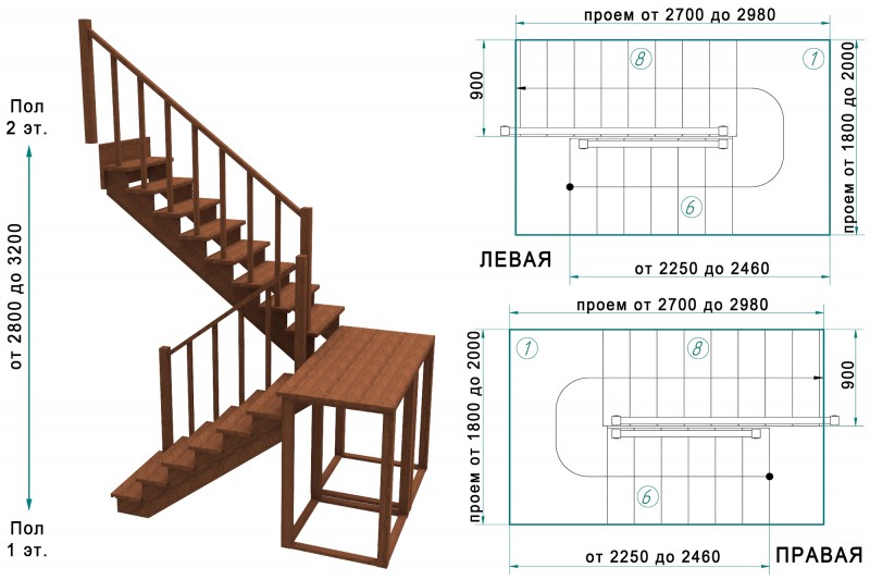 3d расчет металлической лестницы с поворотом 180 градусов с тетивой зигзаг