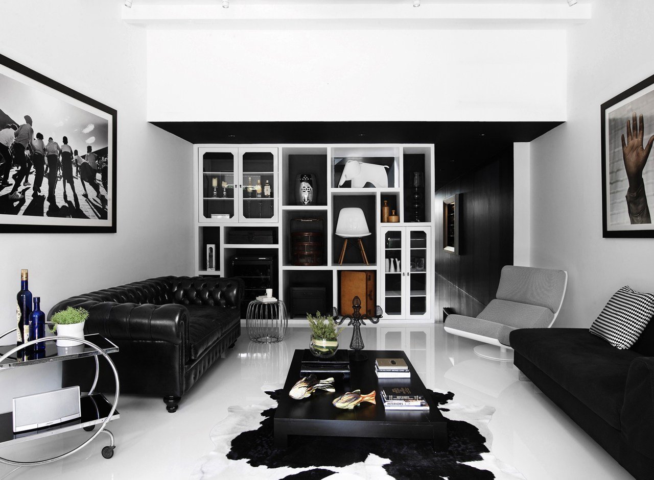 Черно-белая гостиная – эксклюзивная палитра для любого стиля