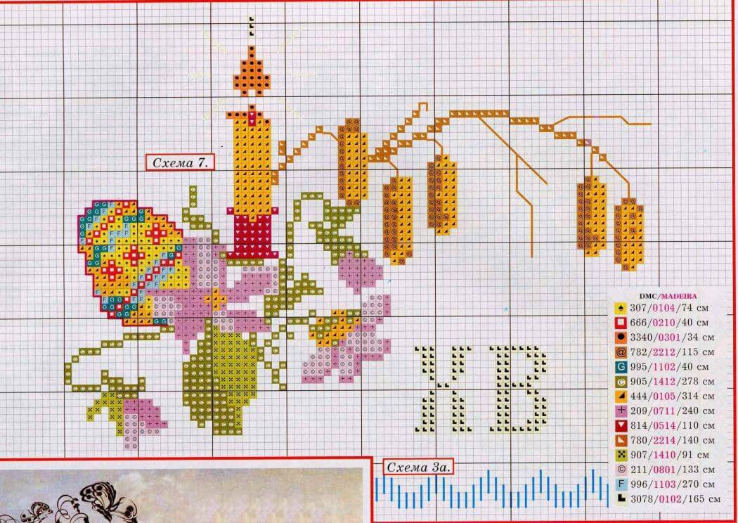 Схема вышивки крестом пасха
