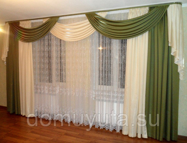 Ламбрекены для зала, красивые шторы в гостиную в современном стиле
 - 43 фото
