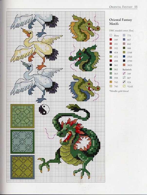 Вышивка дракон крестиком — особенности и правила