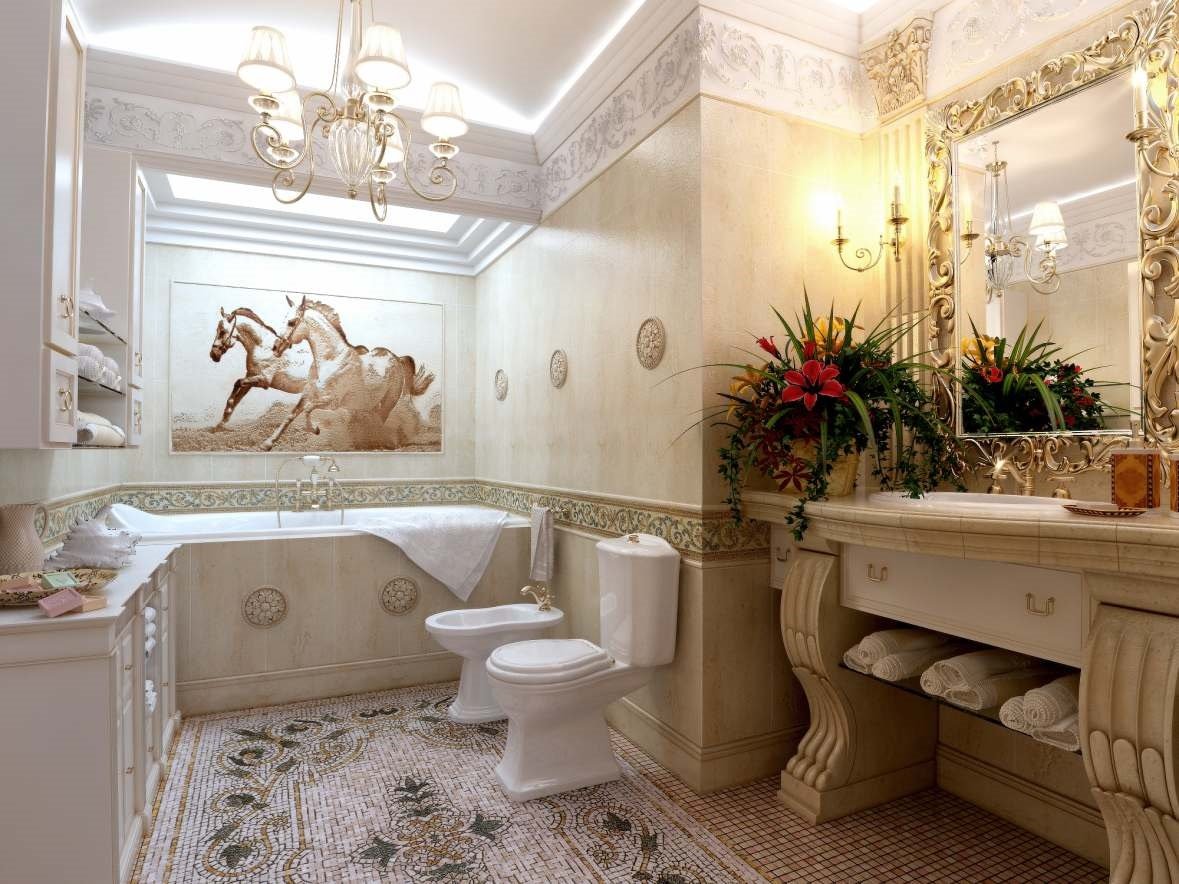Дизайн ванной в классическом стиле: примеры и фото