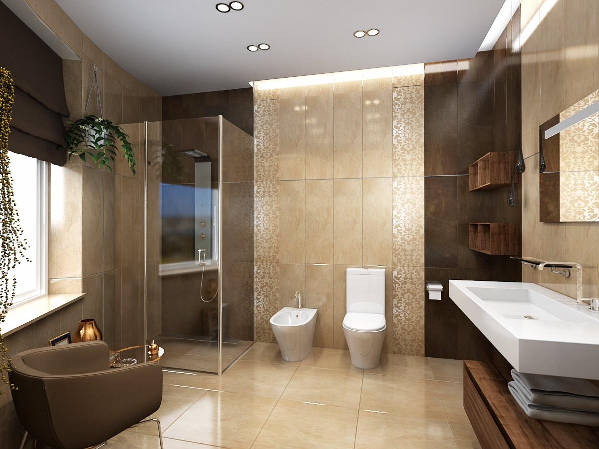 Ванная комната в бежевых тонах: примеры дизайна с фото
