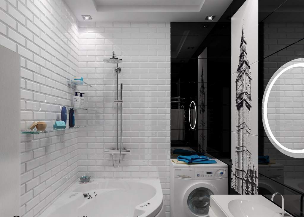 Дизайн ванной в стиле лофт 14 фото