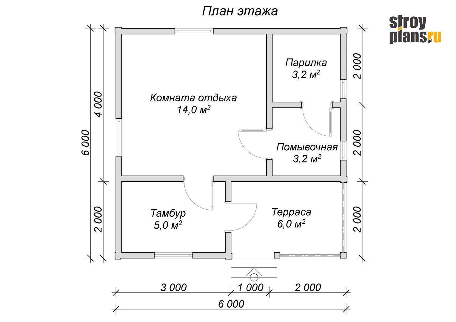 Баня 6 на 6 с комнатой отдыха