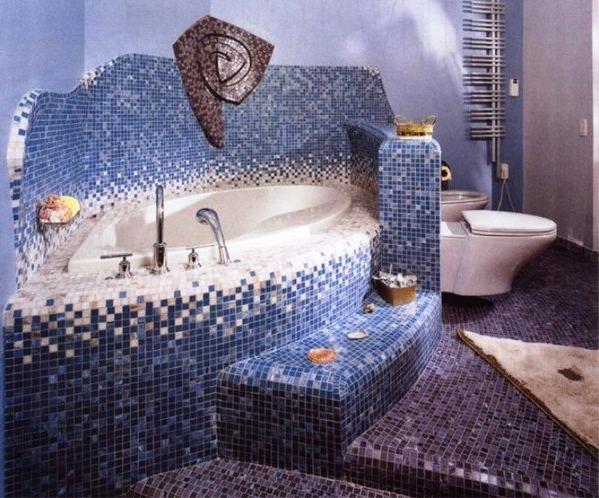 Плитка-мозаика для ванной комнаты - пошаговая укладка на стены
