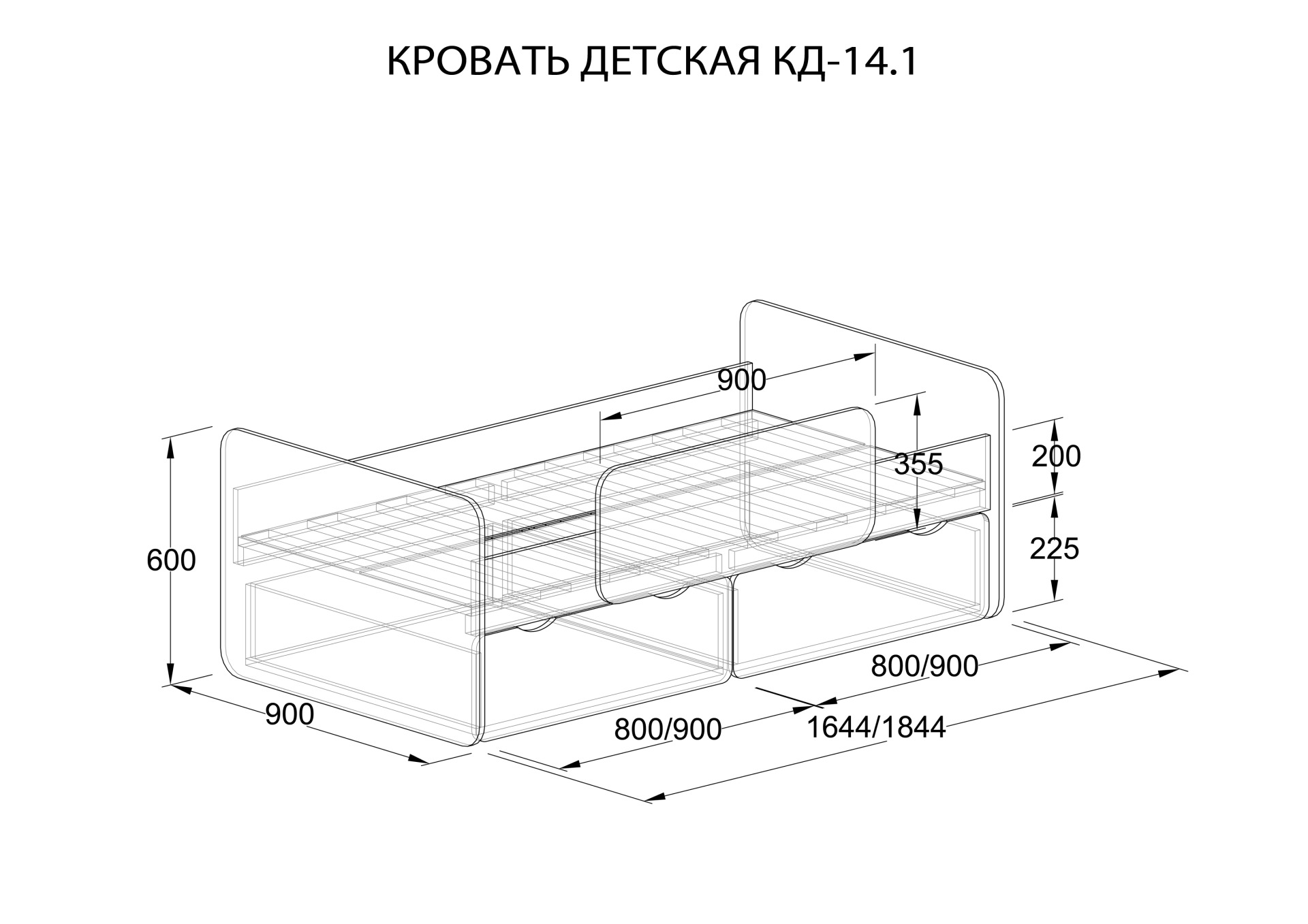 Детская кровать габариты стандарт