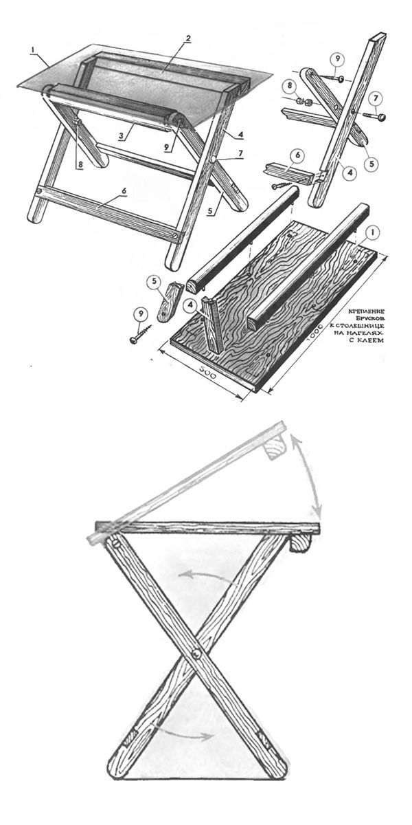 Складной стол своими руками из дерева чертежи
