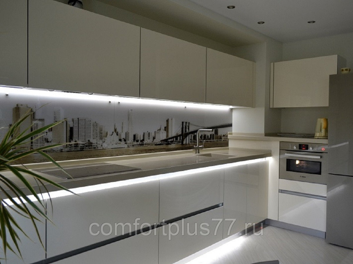Белая кухня с белой столешницей (100 фото) - дизайн интерьера, красивые идеи