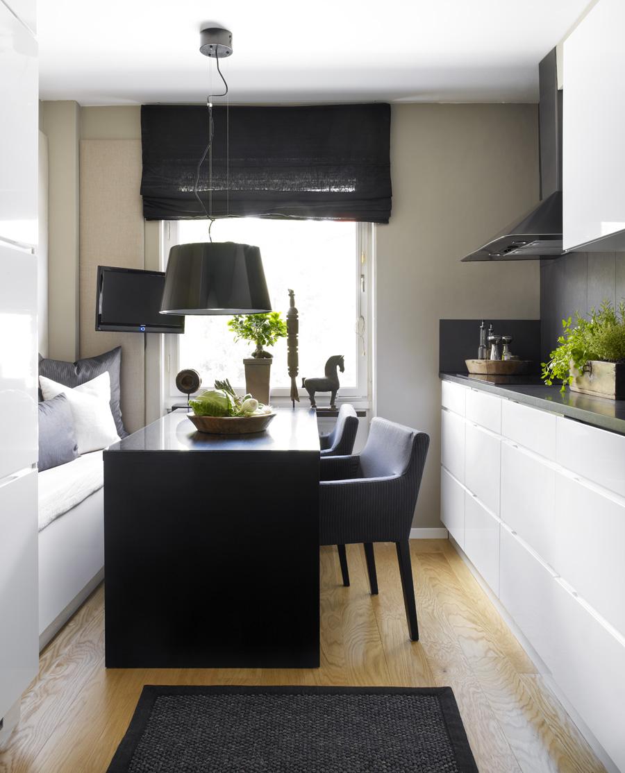 Черно-белая кухня +75 фото идей дизайна интерьера
