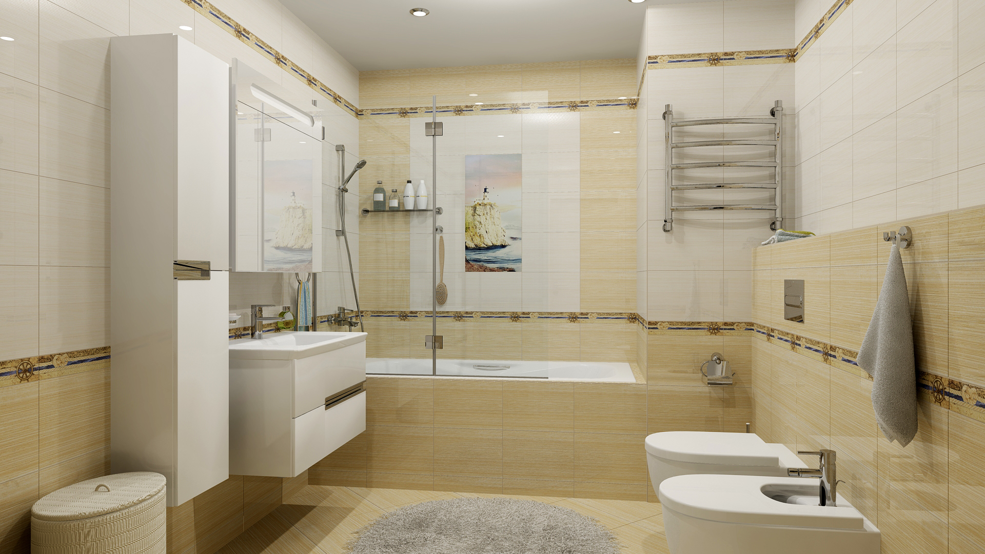 Дизайн ванной комнаты: керамическая плитка и все о ее укладке