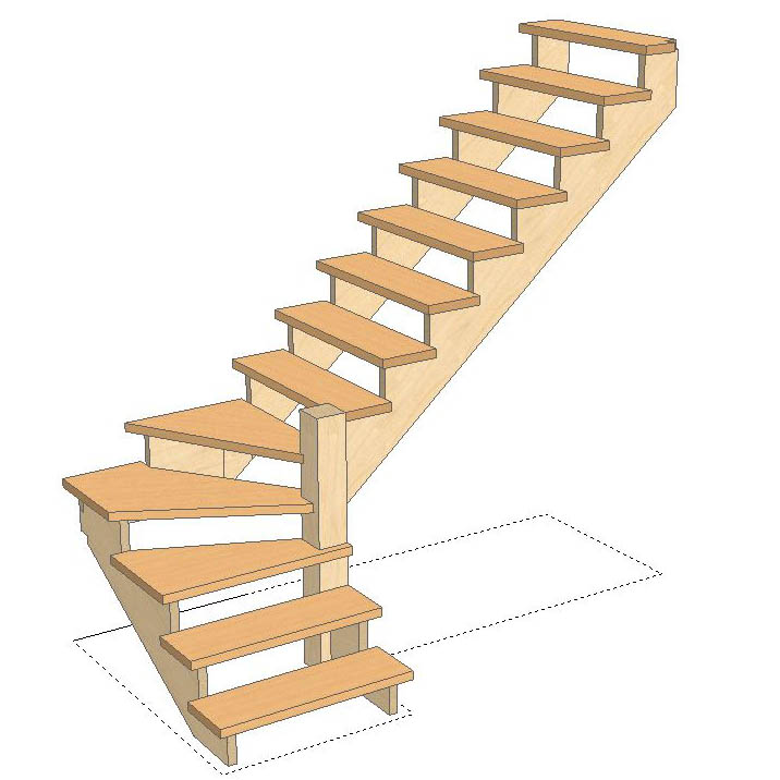Угол наклона лестницы на второй этаж