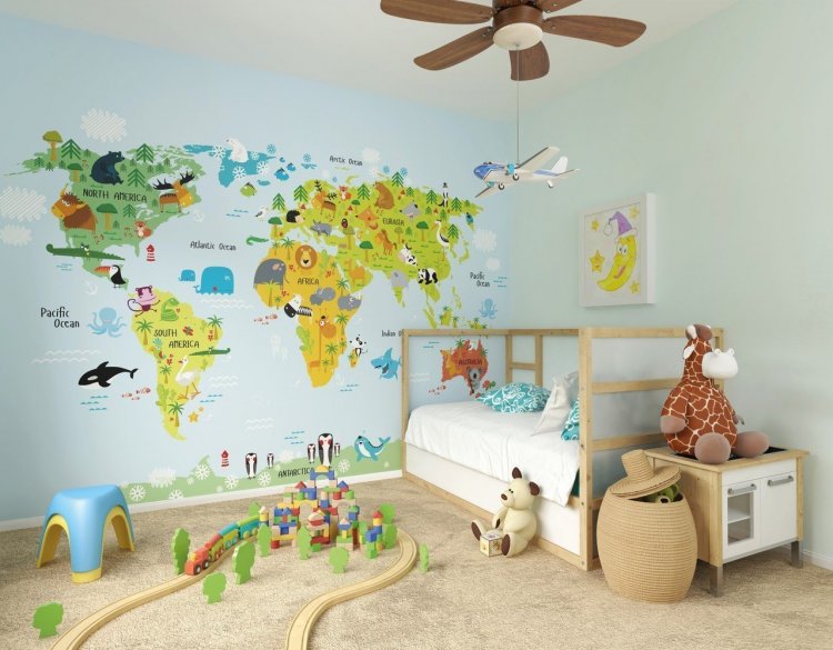 Виды наклеек в детскую комнату на стену: виниловые, большие, плакаты и постеры