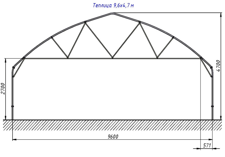 Арочная теплица из профильной трубы чертеж