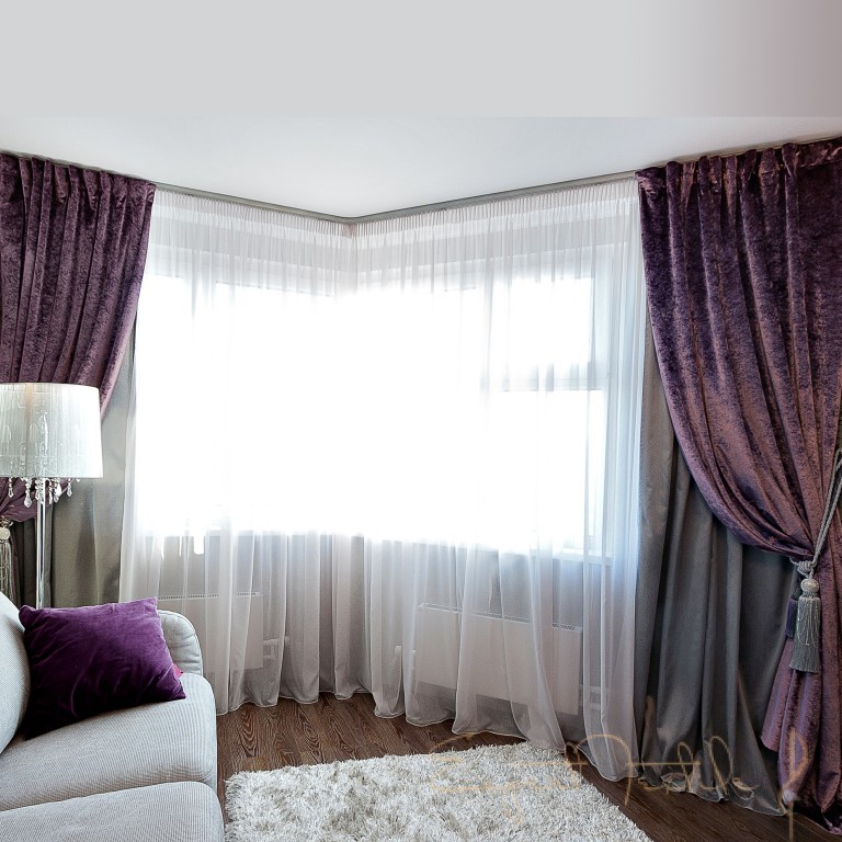 Стильные портьеры в гостиную: 10 видов ткани