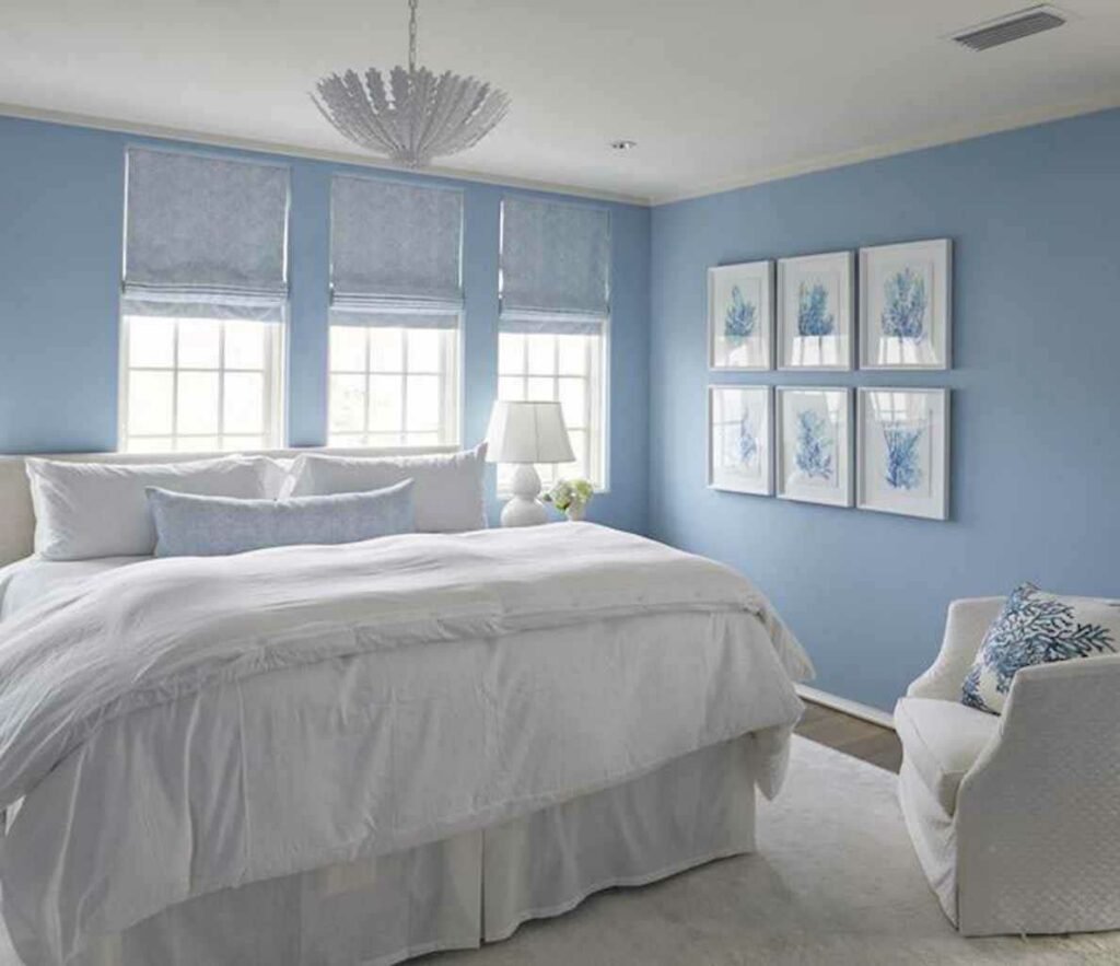 Голубая спальня — уникальные варианты дизайна спальни с синими оттенками (140 фото идей)