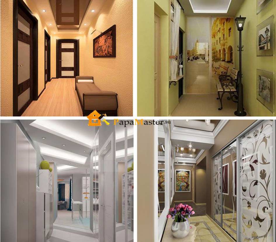 Как оформить дизайн узкого коридора – 28 фото с идеями