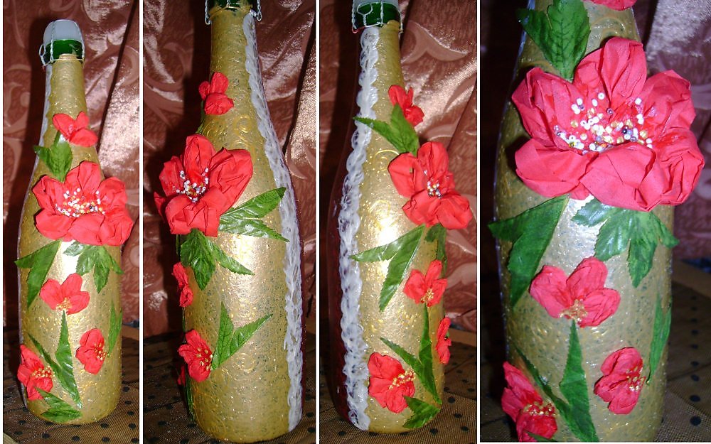 Романтичный декупаж... или декупаж подарочных бутылок с фото! (обновляется) | страна мастеров